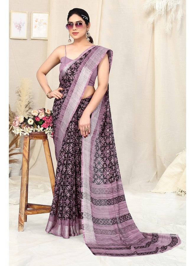 MIRCHI FASHION MIRCHI FASHION Women Chiffon Georgette Floral Printed Saree with Blouse Piece (38824-Black, Wine)  - Image 2