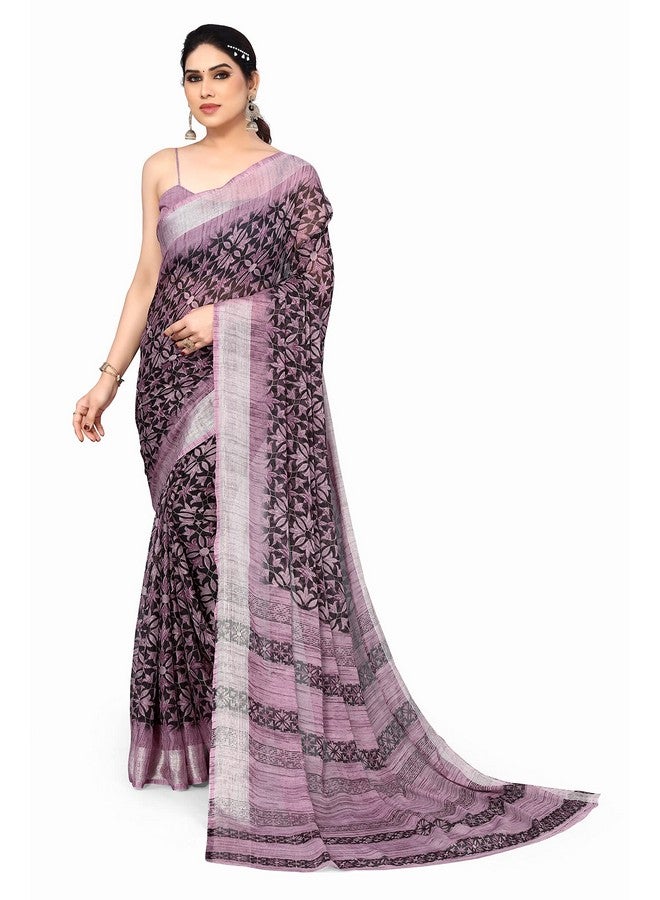 MIRCHI FASHION MIRCHI FASHION Women Chiffon Georgette Floral Printed Saree with Blouse Piece (38824-Black, Wine)  - Image 1