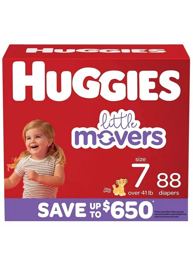 HUGGIES حفاضات ليتل موفرز، الحجم 7-41+ رطل (88 قطعة) - Image 1