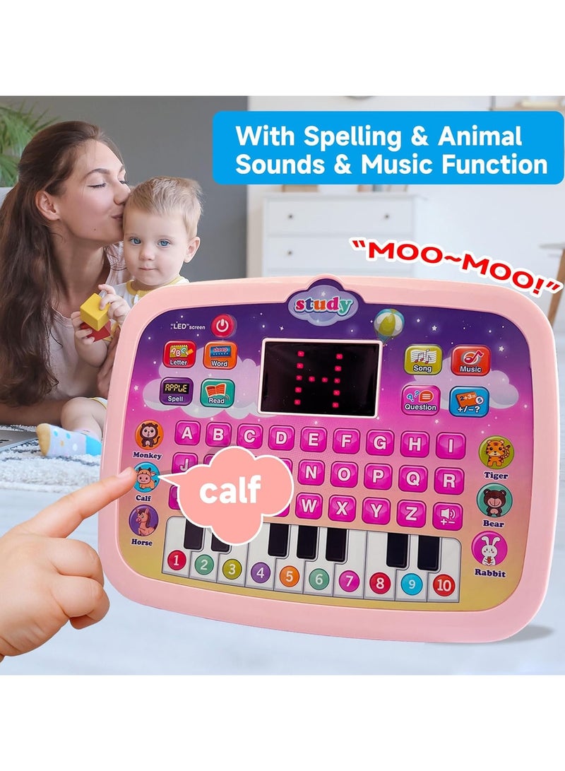 جهاز لوحي تعليمي لمتعلمي اللغة الإنجليزية، ألعاب قراءة وكتابة للأطفال، جهاز تعليمي للأطفال الصغار مزود بشاشة LED لتعليم الحروف الأبجدية والأرقام والكلمات والموسيقى والرياضيات والمنطق وأداة الذاكرة، ألعاب إلكترونية تفاعلية للتنمية المبكرة - Image 1