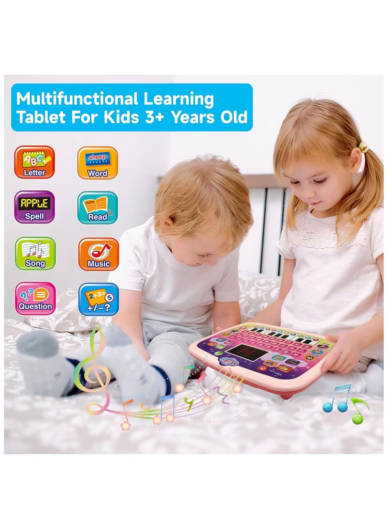 جهاز لوحي تعليمي لمتعلمي اللغة الإنجليزية، ألعاب قراءة وكتابة للأطفال، جهاز تعليمي للأطفال الصغار مزود بشاشة LED لتعليم الحروف الأبجدية والأرقام والكلمات والموسيقى والرياضيات والمنطق وأداة الذاكرة، ألعاب إلكترونية تفاعلية للتنمية المبكرة - Image 3