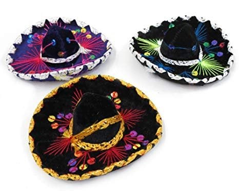 Velmex 5" Mexican Decorative Mini Charro Sombrero Felt Hat 3 Pack Fiesta Assortment Mariachi - Image 2