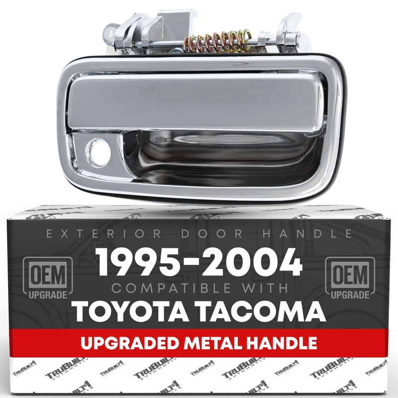 T1A Exterior Rear Driver Door Handle Upgraded Metal Handle with Plastic Housing Compatible with 19952004 Toyota Tacoma All Chrome OEM 6924035080 - Image 2