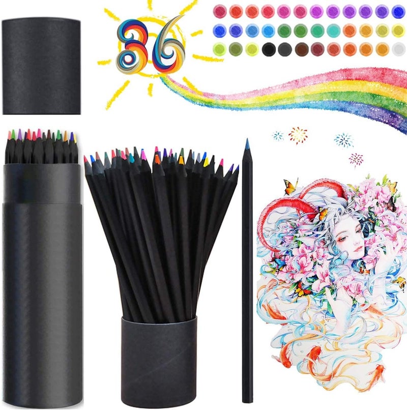 KASTWAVE 36 Colouring Pencils Set, Oil-Based Water-Soluble Drawing Pencils for Kids & Adults, No Wax, Pre-Sharpened Sketching, Doodling & Painting Art Pencils with Portable Case - Image 1