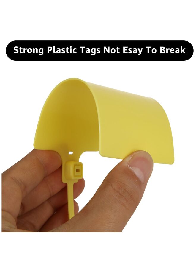 (50 Pieces) Plastic Tags with Marker Pens and Sticker Labels, Self Locking Bag Tags Writable Tags with Wire Cable Ties for Luggage (Color : Yellow) - Image 5