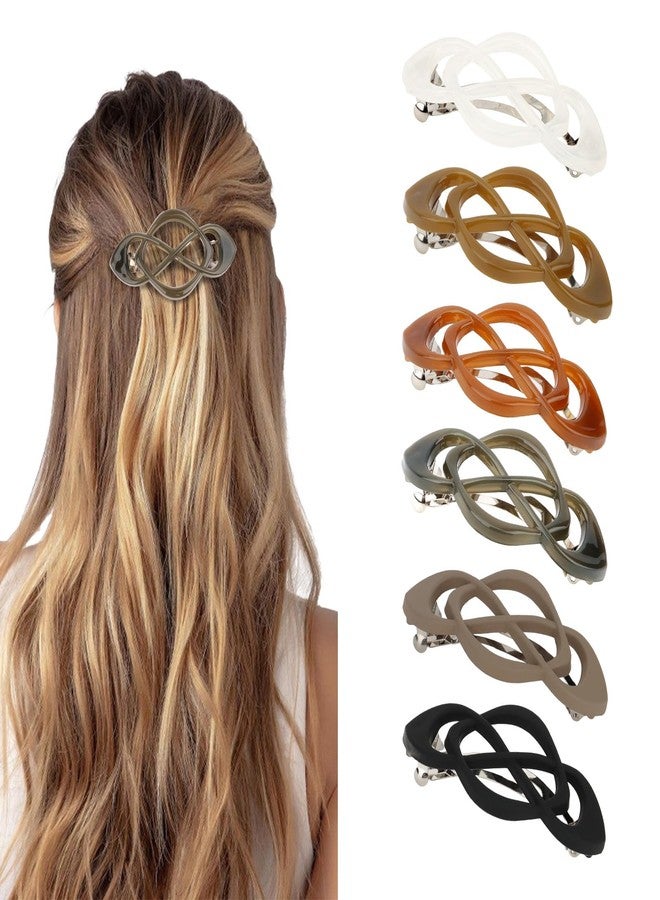 Amariver Hair Barrettes for Women Vintage French Barrette Clips 6 Pack Hair Accessories for Women & Girls, Thick to Thin Hair - Image 1