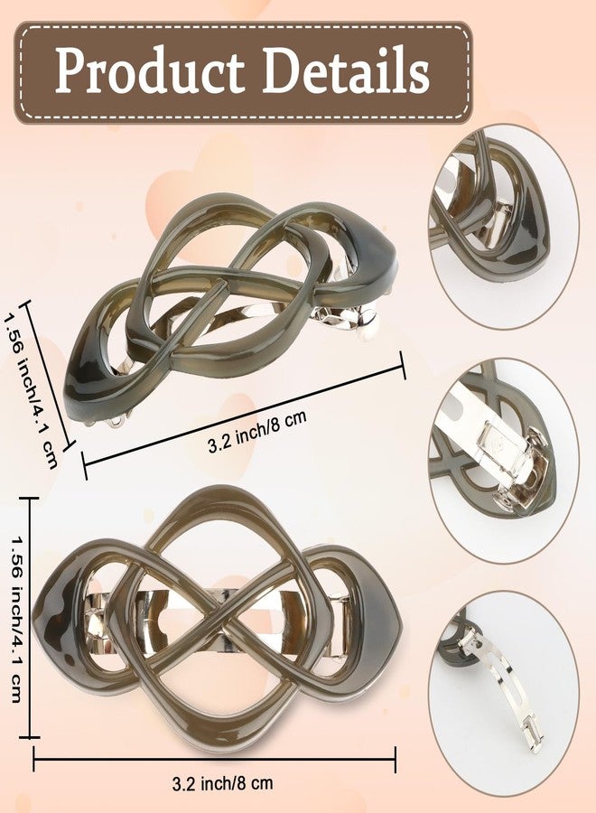 Amariver Hair Barrettes for Women Vintage French Barrette Clips 6 Pack Hair Accessories for Women & Girls, Thick to Thin Hair - Image 2
