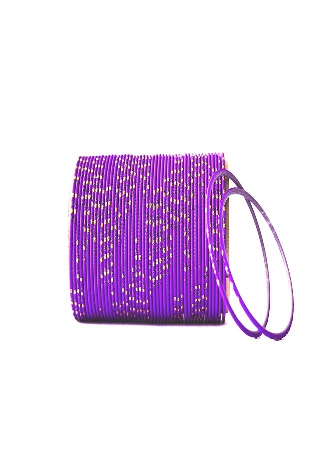 Aroos مجموعة أساور معدنية من أروس للبنات والسيدات [عبوة من 48 قطعة] (بنفسجي، 2-2) - Image 1