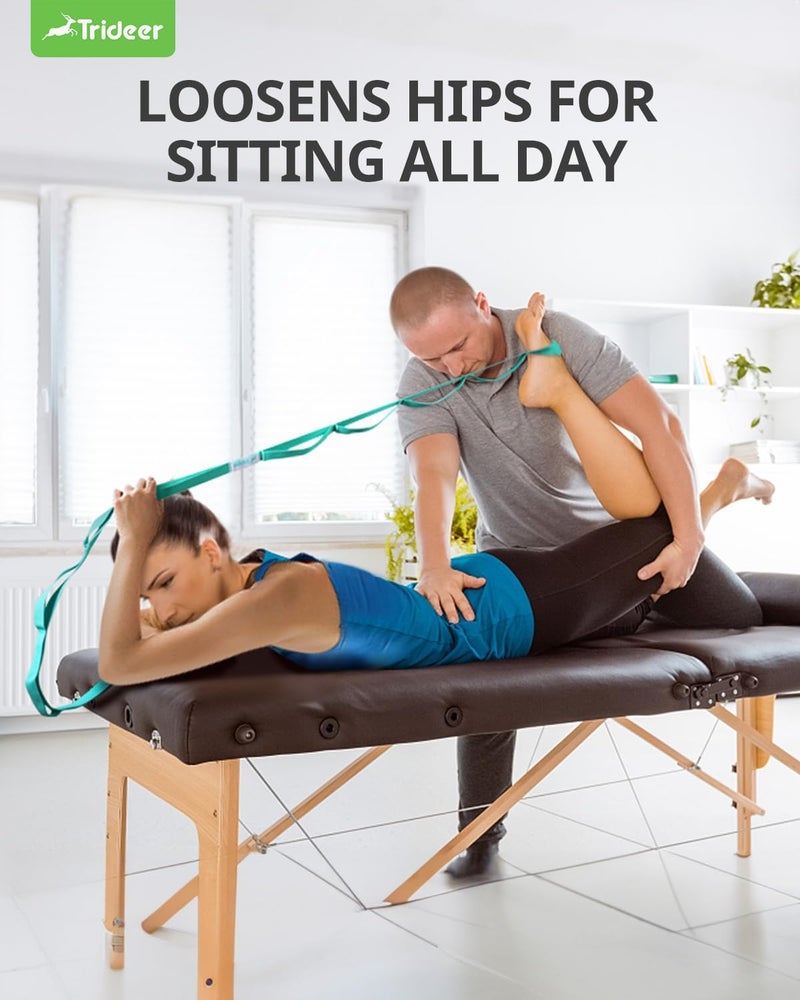 Trideer Stretching Strap Yoga Strap for Physical Therapy, 10 Loops Yoga Straps for Stretching, Non-Elastic Stretch Strap for Pilates, Exercise, Stretch Band for Women & Men - Image 5