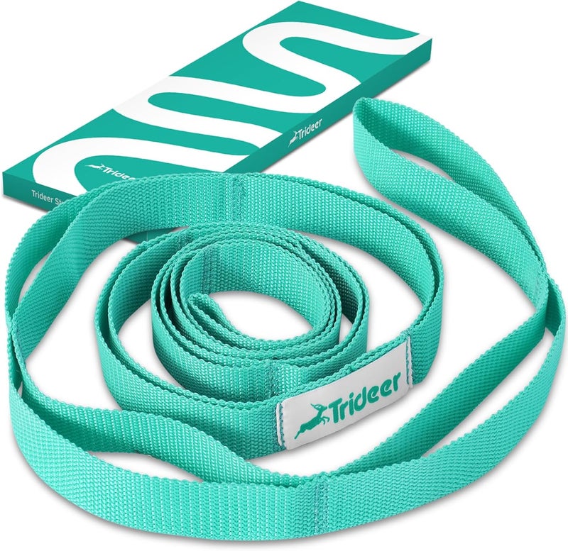 Trideer Stretching Strap Yoga Strap for Physical Therapy, 10 Loops Yoga Straps for Stretching, Non-Elastic Stretch Strap for Pilates, Exercise, Stretch Band for Women & Men - Image 1