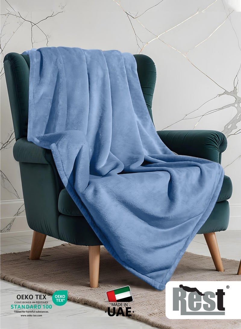 REST Micro Fleece Hotel Luxury Flannel Blanket  Light Purple 220x240cm  260 GSM  Lightweight Plush Cozy Bed Blanket  Soft Comfy Throw Blankets  Winter essentials - Image 2