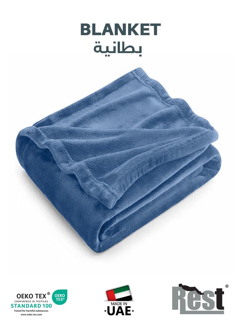 REST Micro Fleece Hotel Luxury Flannel Blanket  Light Purple 220x240cm  260 GSM  Lightweight Plush Cozy Bed Blanket  Soft Comfy Throw Blankets  Winter essentials - Image 1