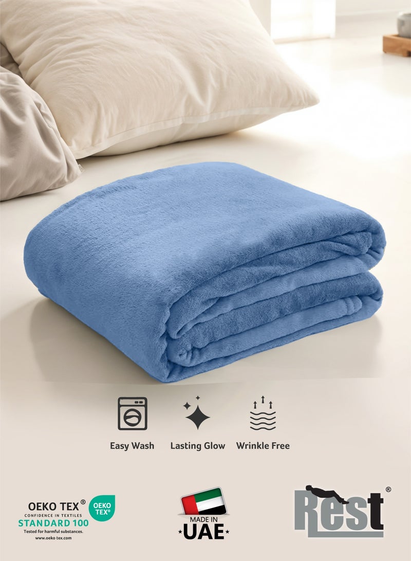 REST Micro Fleece Hotel Luxury Flannel Blanket  Light Purple 220x240cm  260 GSM  Lightweight Plush Cozy Bed Blanket  Soft Comfy Throw Blankets  Winter essentials - Image 4