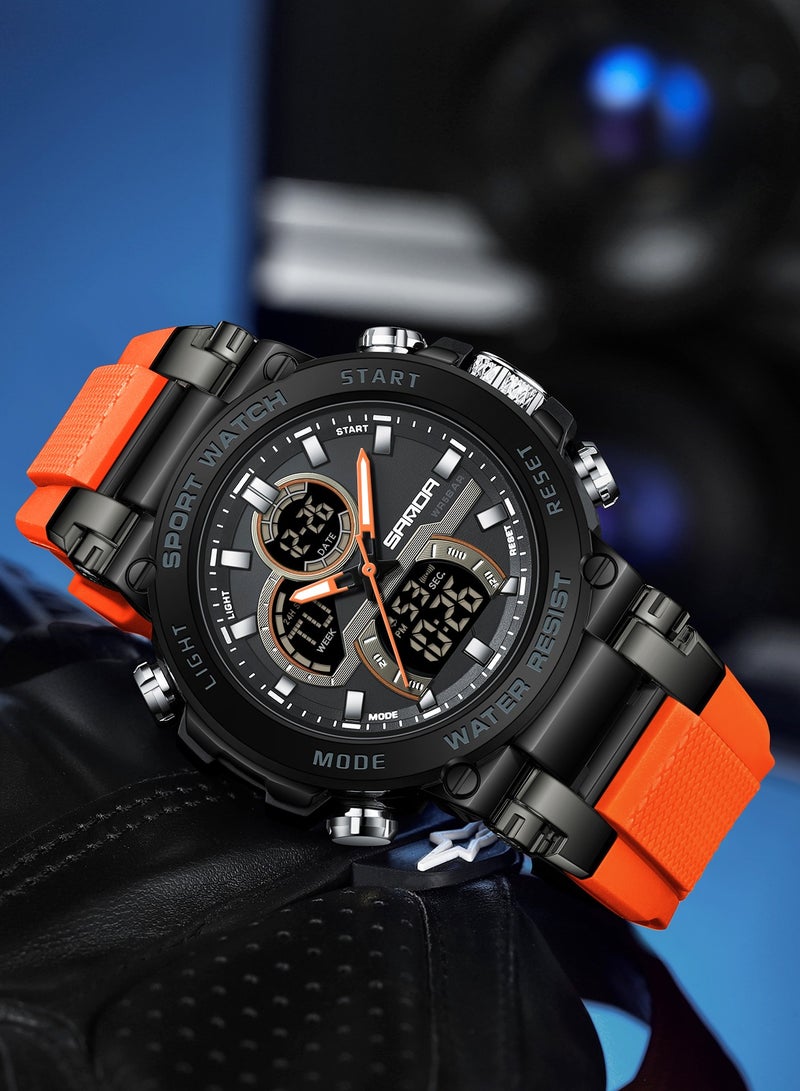 Sanda Fashion Men's Electronic Watch Personalized Sports Multi functional Waterproof Night Light Men's Electronic Watch - Image 2