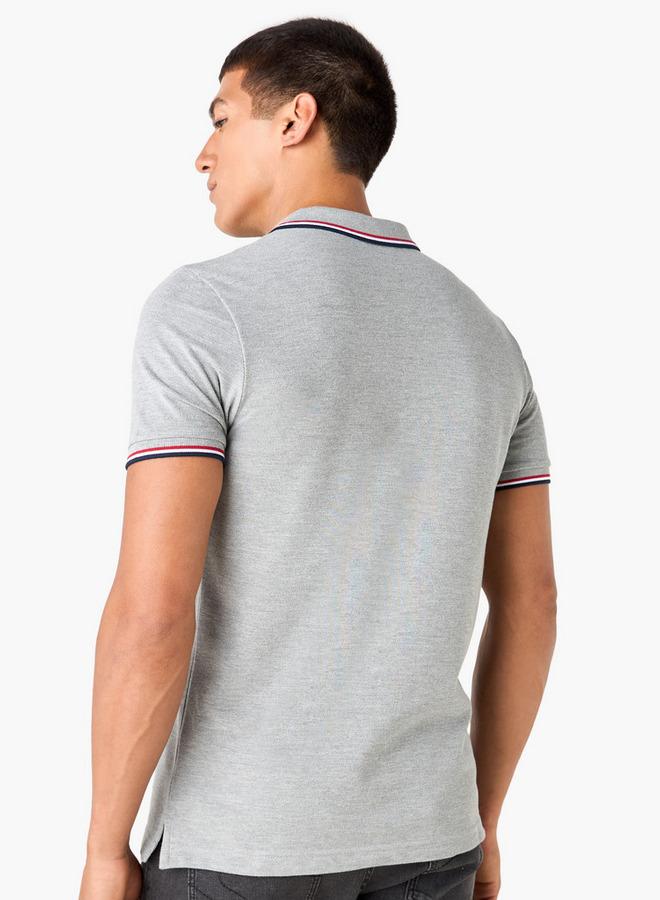 سبلاش فيڤ تيشيرت بولو مطرز بشعار - Image 3