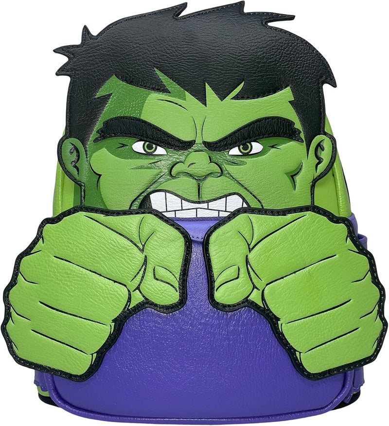 Loungefly حقيبة كتف مزدوجة من لونج فلاي بتصميم هالك الرائع من مارفل كوميكس للنساء - Image 1