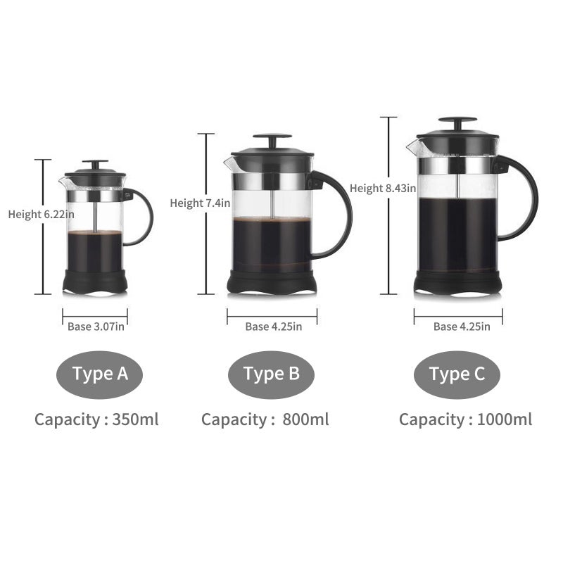 French Press Coffee Maker 800ml: 4-Minute Brew, Premium Borosilicate Glass - High-Density Stainless Steel Filtration, User-Friendly Design for Home, Beginners, Cold Brew, Hot Chocolate - Image 2