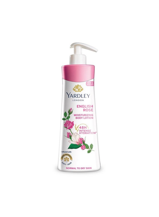 Yardley London English Rose Moisturizing Body Lotion With Germ Shield| Infused With Rose & Geranium Oil| Daily Use Hand & Body Lotion With Vitamin C & B3 For Women| 350+50Ml  - Image 1