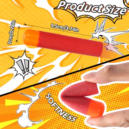 EKIND 9.5cm Foam Darts Compatible for Nerf Elite Mega Series 36-Dart Refill Pack (Red) - Image 2