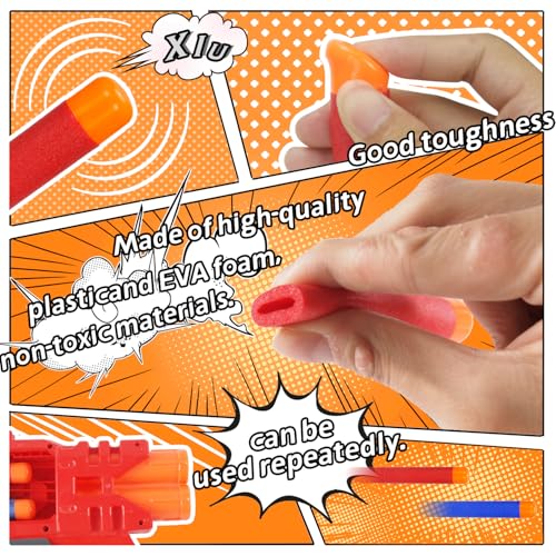 EKIND 9.5cm Foam Darts Compatible for Nerf Elite Mega Series 36-Dart Refill Pack (Red) - Image 4
