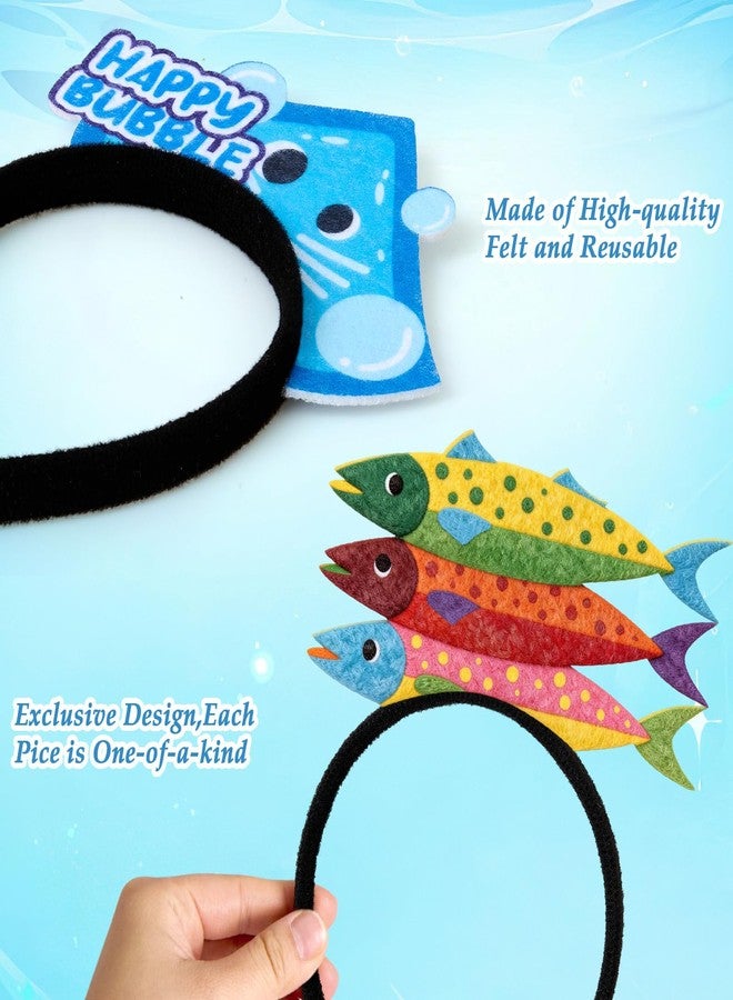 Winrayk 12 Pack Ocean Animals Felt Headbands Bulk for Under the Sea Party Decorations Party Favors, Kids & Adult Birthday Holiday Daily Headwear Photo Booth Prop Dress Up Accessories (Original Design) - Image 3