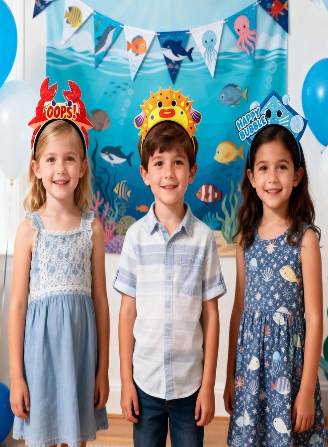 Winrayk 12 Pack Ocean Animals Felt Headbands Bulk for Under the Sea Party Decorations Party Favors, Kids & Adult Birthday Holiday Daily Headwear Photo Booth Prop Dress Up Accessories (Original Design) - Image 4