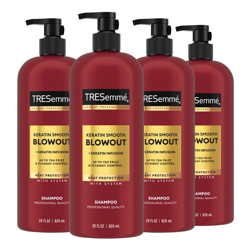 TRESemmé TRESemm Shampoo 4 Pack Keratin Smooth Transforming Unruly Hair Formulated with LamellarDiscipline 28 Fl Oz