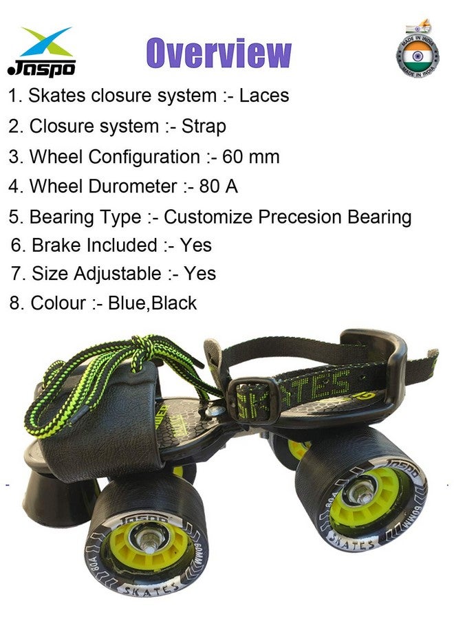 Jaspo jaspo Tenacity Zxi Adjustable Roller Skates (Black, Unisex, Speed_Wheel) - Image 5