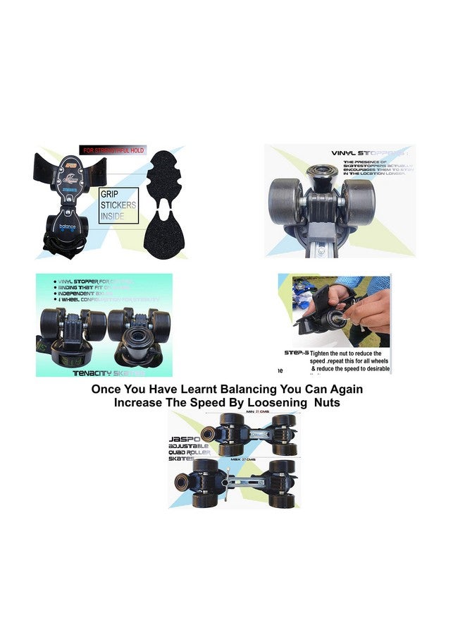 Jaspo jaspo Tenacity Zxi Adjustable Roller Skates (Black, Unisex, Speed_Wheel) - Image 3