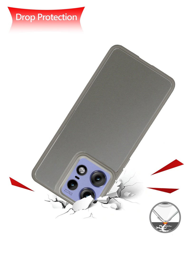 Wtech Hard Silicone Hybrid Translucent Slim Stylish Case Cover For Motorola Edge 50 Pro 5G 2024 Grey  - Image 4