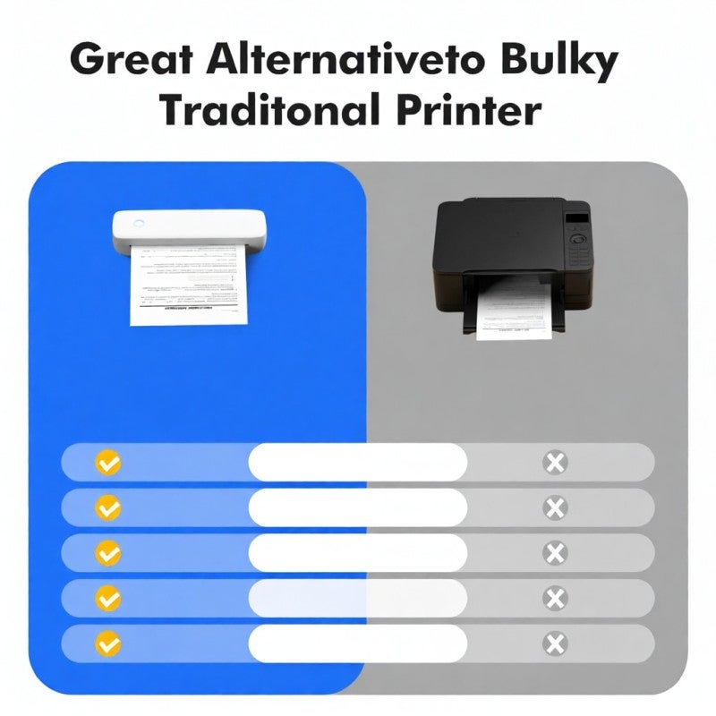 Bisofice Compact Printer 290 x 90 x 60 mm Inkless Printing Portable - Wireless Connection Thermal Printer with Mobile App for Business Travel - Image 5