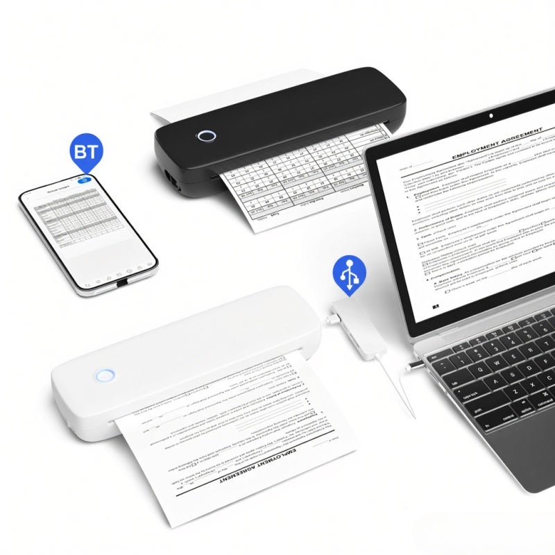 Bisofice Compact Printer 290 x 90 x 60 mm Inkless Printing Portable - Wireless Connection Thermal Printer with Mobile App for Business Travel - Image 2