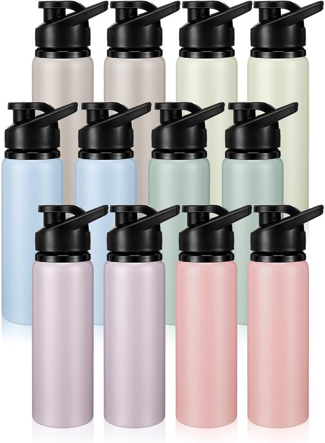 Domensi 12 Pack 17oz Reusable Aluminum Water Bottles Bulk Metal Sports Water Bottles with Snap Lids Portable Bicycle Water Bottle Lightweight Leakproof for Gym Outdoor Sports Cycling Camping Fishing - Image 1
