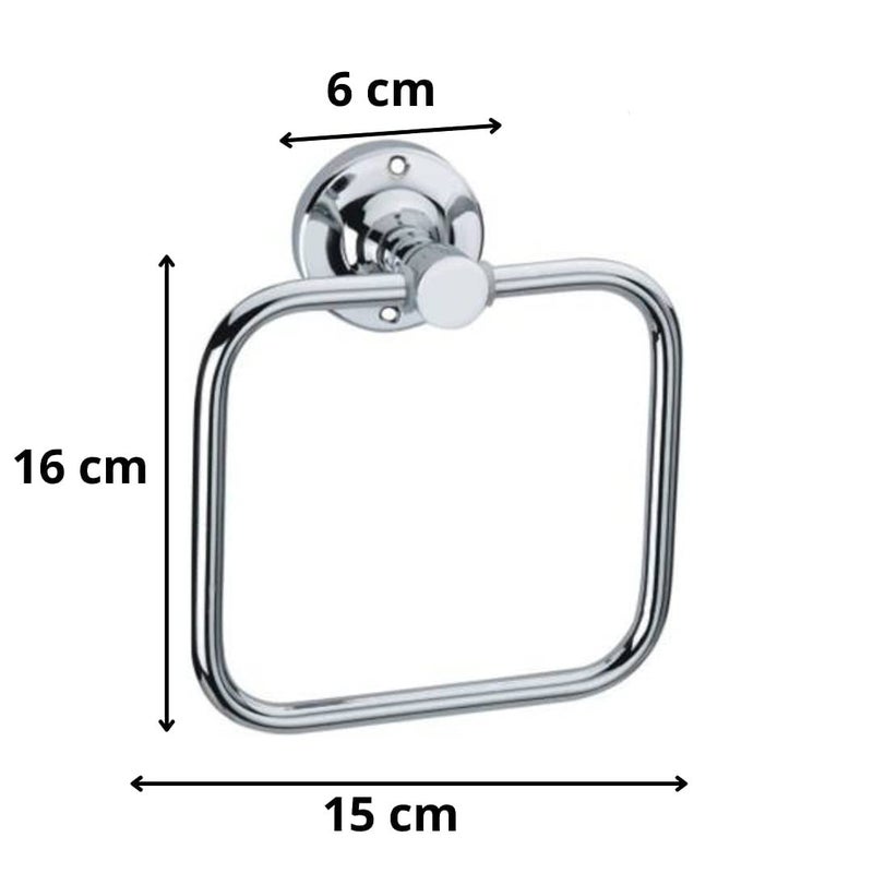 KC Stainless Steel Towel Ring for Bathroom/Wash Basin/Napkin-Towel Hanger/Bathroom Accessories Set of 2 (Square) - Image 2