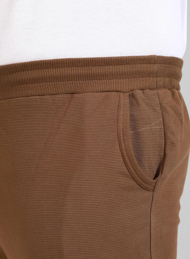 Instafab Plus Men's Cotton Solid Brown Regular Fit Trackpants