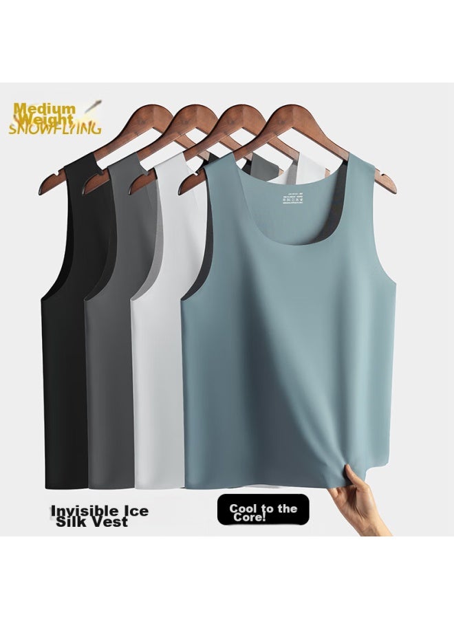 SNOWFLYING Xuezongfei 2-pack Ice Silk Tank Top For Men, Autumn And Winter Fitness Sports Seamless Vest, Sleeveless Undershirt For All Seasons - Image 2