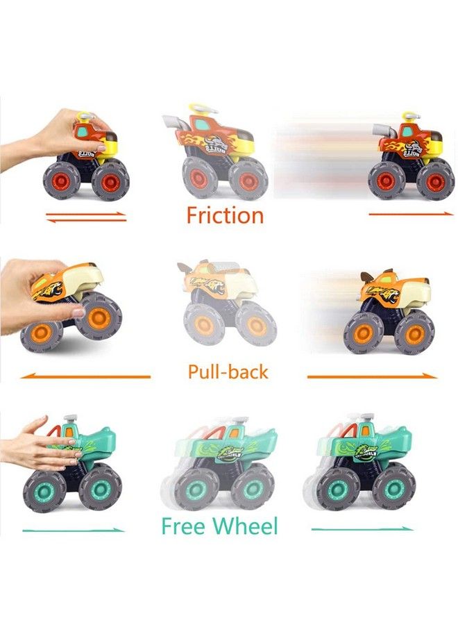 Woby Monster Truck Car Toys For 1218 Months Baby,12 Birthday Gifts Toys,3 Pack Of Friction Powered Pull Back Animal Cars Vehicles - Image 5