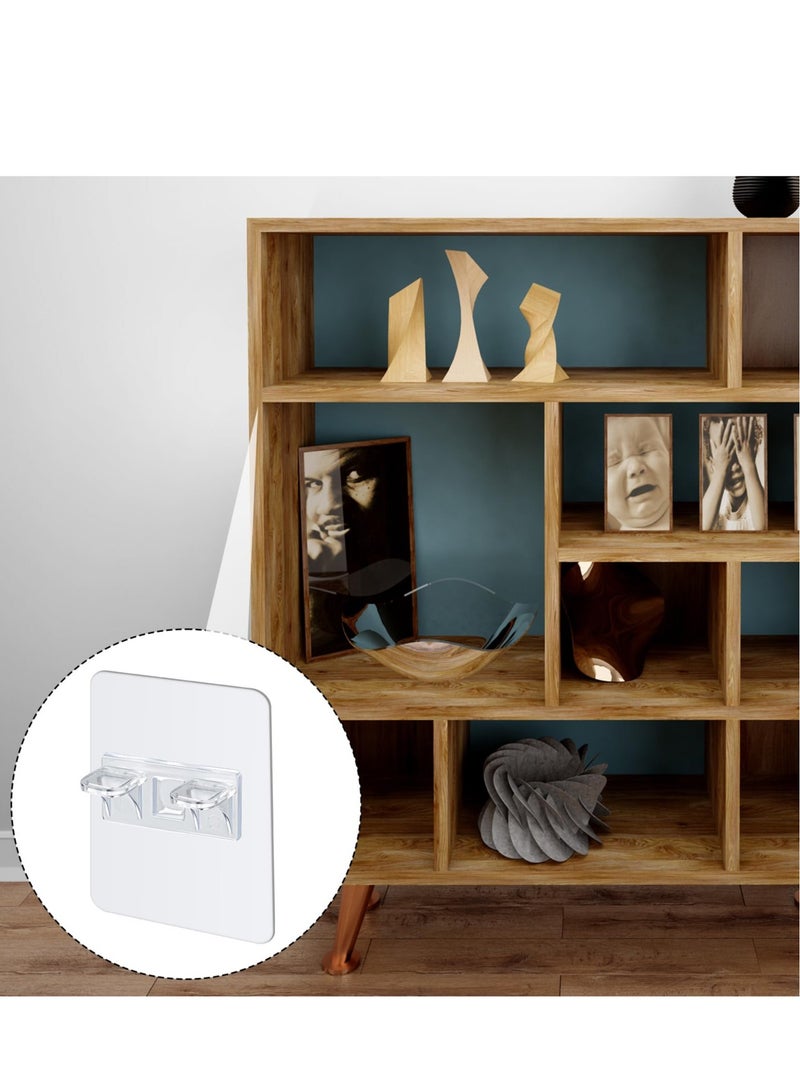 Transparent Self-Adhesive Shelf Support Brackets - 8 PCS L-Shaped Punch-Free Racks for Cabinets, Closets, and Kitchen Shelves - Easy Installation, Strong Adhesion, No Damage to Surfaces - Image 2