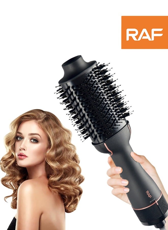 آر إيه أف مجفف الشعر فرشاة ضربة مجفف في واحد ، 3 في 1 مجفف الشعر و الطراز فولوميزر مع الأيونات السالبة المضادة للتجعد السيراميك التيتانيوم برميل ، 3 إعدادات الحرارة ، المهنية صالون الهواء الساخن فرشاة فرد فرشاة لجميع أنواع الشعر ، 1200 واط ر. 411 جرام - Image 1