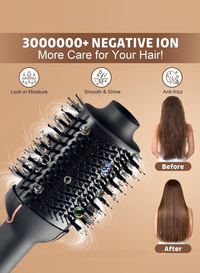 آر إيه أف مجفف الشعر فرشاة ضربة مجفف في واحد ، 3 في 1 مجفف الشعر و الطراز فولوميزر مع الأيونات السالبة المضادة للتجعد السيراميك التيتانيوم برميل ، 3 إعدادات الحرارة ، المهنية صالون الهواء الساخن فرشاة فرد فرشاة لجميع أنواع الشعر ، 1200 واط ر. 411 جرام - Image 3