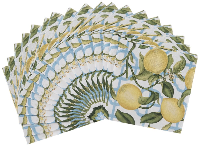 Caspari Entertaining with Caspari Seville Cocktail Napkins, Ivory, Box of 40 - Image 3