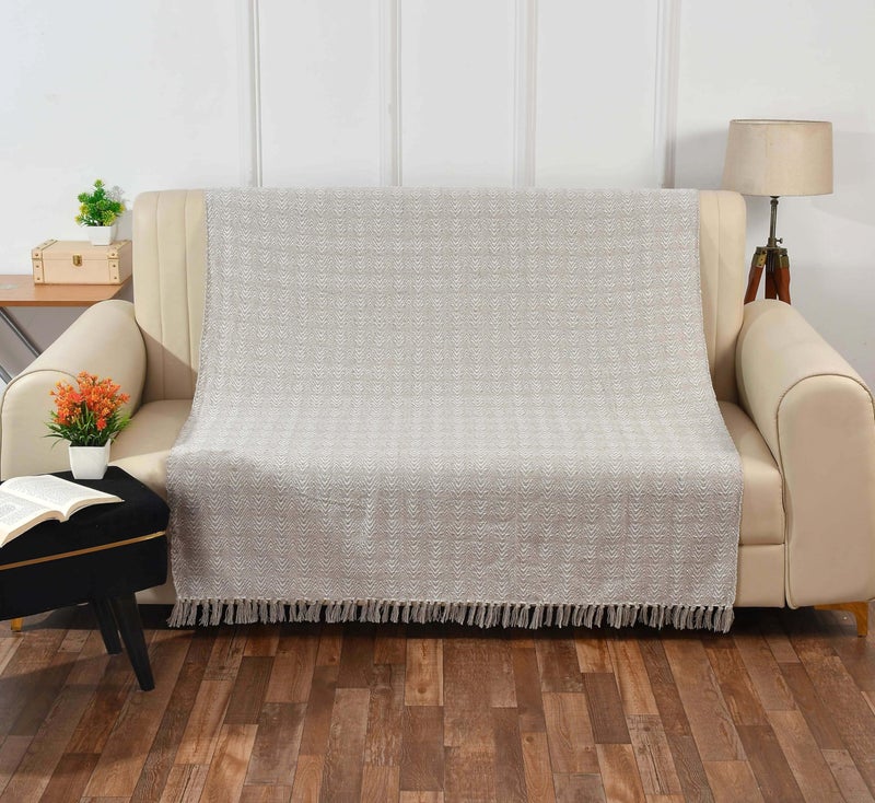 SASHAA WORLD Soft Herringbone Throw Blanket | Used Both Indoor and Outdoor |Blanket for Living Room, Sofa, Bed & Chair | Grey Throw Blanket| Pack of 1, 180 x130 cm - Image 2