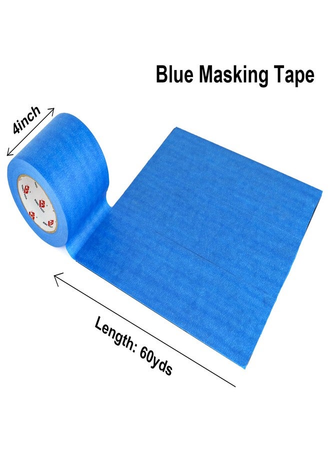 BOMEI PACK Wide Blue Painters Tape 4 Inches x 60 Yards, 3D Tape, 3D Printing Tape for Laser Cutting, 21-Day Clean Removal Wide Masking Tape - Image 3