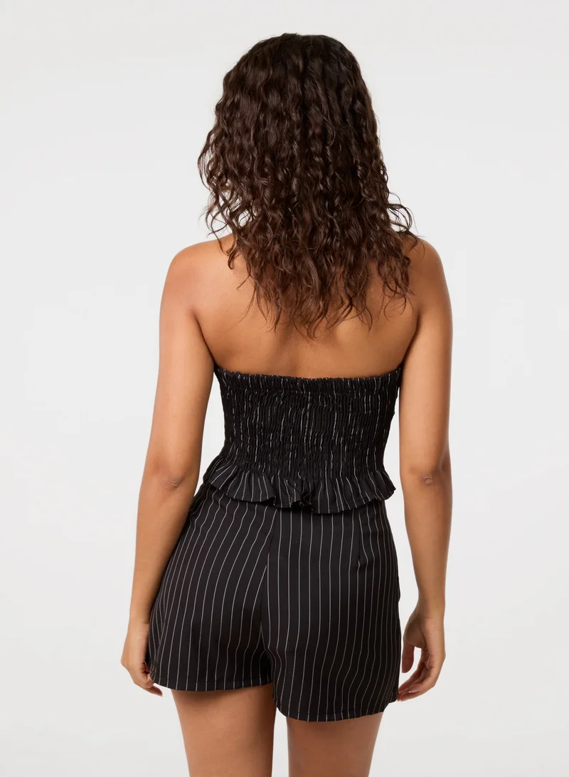 Pink Vanilla Bustier Pinstripe Button Top