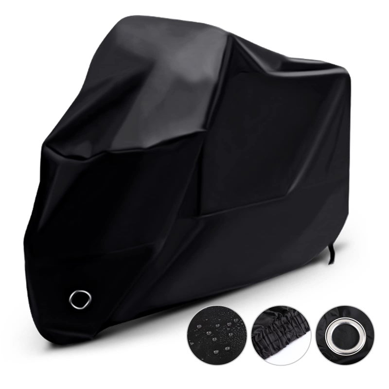 LIHAO Waterproof Motorcycle Cover Shelter Rain UV All Weather Protection 190T