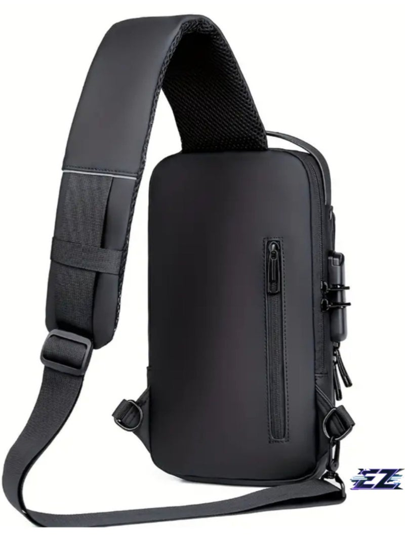 ELTRAZONE Waterproof Oxford Fabric Crossbody Bag with Password Lock - Anti-Theft Motorcycle Chest Pack for Men & Women - Ideal Gift for Valentine's Day, Father's Day, and Birthdays - Image 3