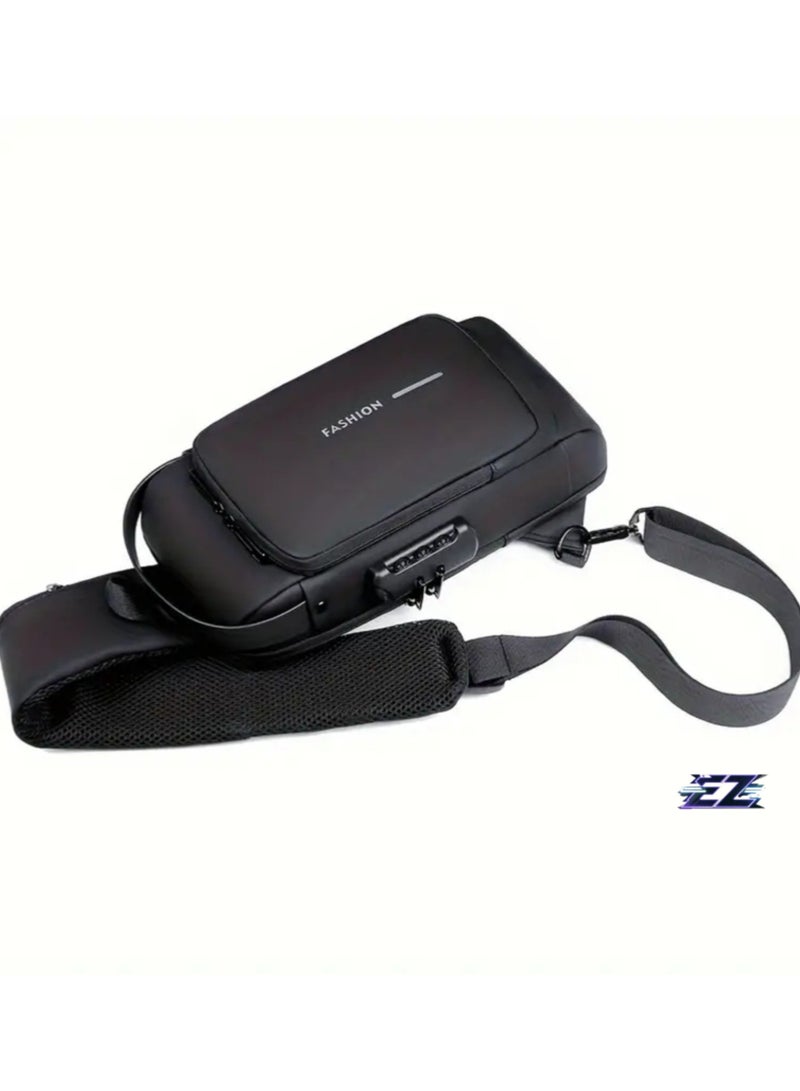 ELTRAZONE Waterproof Oxford Fabric Crossbody Bag with Password Lock - Anti-Theft Motorcycle Chest Pack for Men & Women - Ideal Gift for Valentine's Day, Father's Day, and Birthdays - Image 5