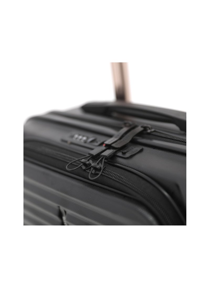 GIORDANO - Giordano Hardside Double Spinner Wheel Luggage Trolley Bag 20 inch Cabin Size ,Black - Image 1