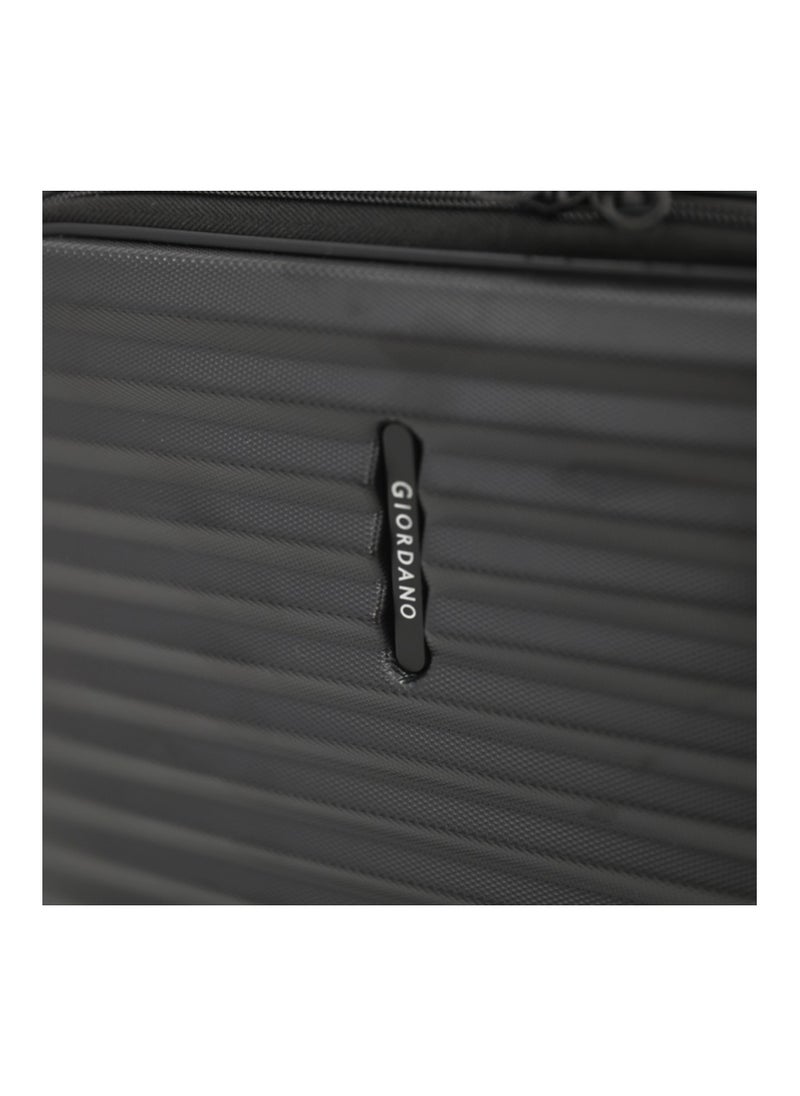 GIORDANO - Giordano Hardside Double Spinner Wheel Luggage Trolley Bag 20 inch Cabin Size ,Black - Image 1