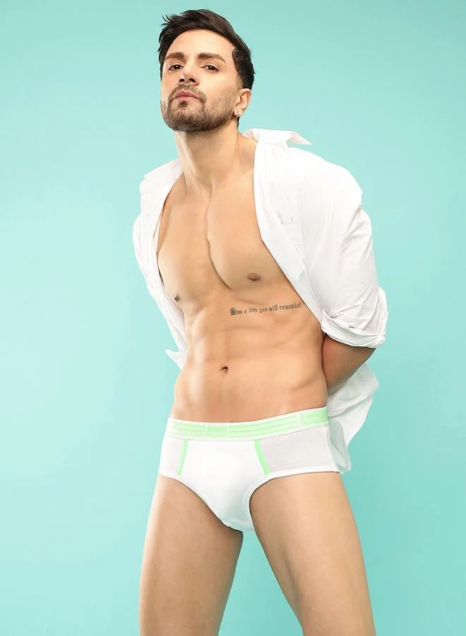 John Players John Player Pack of 2 - Solid Briefs with Striped Waistband